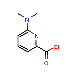 Chemical structure of 6-(Dimethylamino)-2-pyridinecarboxylic acid , CAS 30721-88-1, AChemBlock P38912