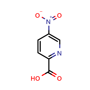 Chemical structure of 5-Nitro-2-pyridinecarboxylic acid , CAS 30651-24-2, AChemBlock P38921