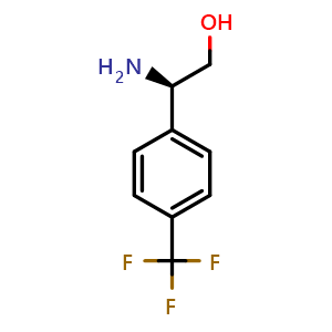 Chemical structure of (R)-2-Amino-2-(4-trifluoromethylphenyl)ethanol , CAS 306281-86-7, AChemBlock P38922