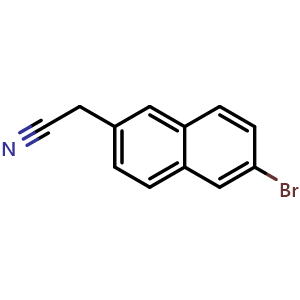 Chemical structure of 6-Bromo-2-naphthaleneacetonitrile , CAS 305798-03-2, AChemBlock P38925