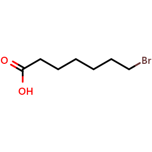 Chemical structure of 7-Bromoheptanoic acid , CAS 30515-28-7, AChemBlock P38930