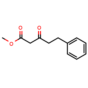 Chemical structure of 3-Oxo-5-phenylpentanoic acid methyl ester , CAS 30414-58-5, AChemBlock P38937