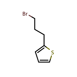 Chemical structure of 2-(3-Bromopropyl)thiophene , CAS 30134-51-1, AChemBlock P38955