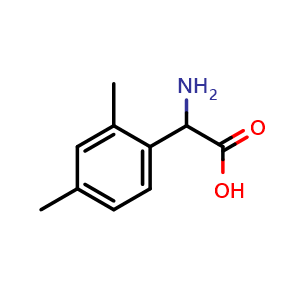 Chemical structure of 2-Amino-2-(2,4-dimethylphenyl)acetic acid , CAS 299168-20-0, AChemBlock P38971