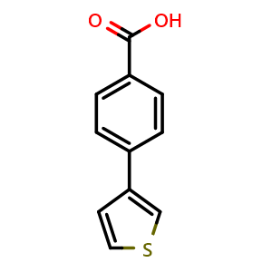 Chemical structure of 4-(3-Thienyl)-benzoic acid , CAS 29886-64-4, AChemBlock P38975