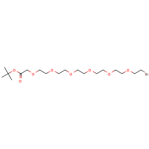 Chemical structure of Br-PEG6-CH2COOtBu , CAS 297162-48-2, AChemBlock P38996