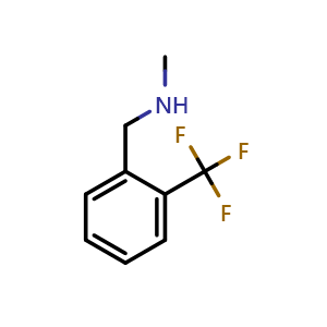 Chemical structure of N-Methyl-2-trifluoromethylbenzylamine , CAS 296276-41-0, AChemBlock P39005
