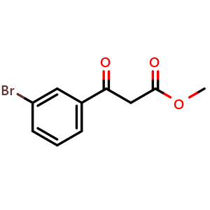 Chemical structure of 3-Bromo-b-oxo-benzenepropanoic acid methyl ester , CAS 294881-10-0, AChemBlock P39011