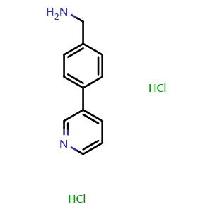 Chemical structure of 4-(3-Pyridinyl)benzenemethanamine dihydrochloride , CAS 2490432-24-9, AChemBlock P39013