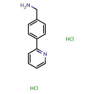 Chemical structure of 4-(2-Pyridinyl)benzenemethanamine dihydrochloride , CAS 2470440-73-2, AChemBlock P39014