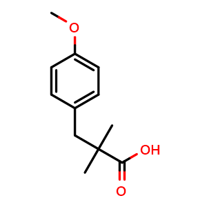 Chemical structure of 4-Methoxy-a,a-dimethylbenzenepropanoic acid , CAS 29206-06-2, AChemBlock P39025