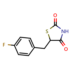 Chemical structure of 5-(4-Fluorobenzyl)-2,4-thiazolidinedione , CAS 291536-42-0, AChemBlock P39026