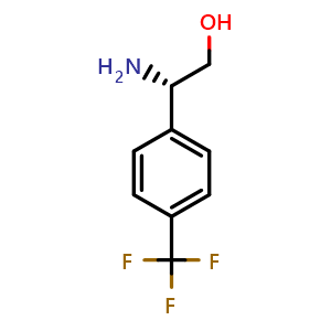 Chemical structure of (S)-2-Amino-2-(4-trifluoromethylphenyl)ethanol , CAS 287394-20-1, AChemBlock P39043