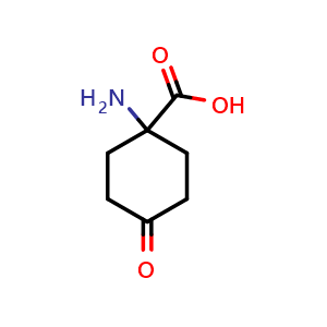 Chemical structure of 1-Amino-4-oxo-cyclohexanecarboxylic acid , CAS 285996-77-2, AChemBlock P39052
