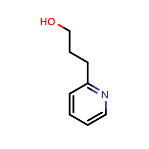Chemical structure of 2-Pyridinepropanol , CAS 2859-68-9, AChemBlock P39056