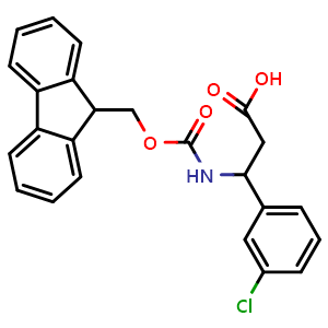 Chemical structure of 3-Chloro-b-(Fmoc-amino)-benzenepropanoic acid , CAS 284492-15-5, AChemBlock P39069