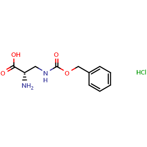 Chemical structure of 3-(Cbz-amino)-L-alanine hydrochloride , CAS 28415-54-5, AChemBlock P39071