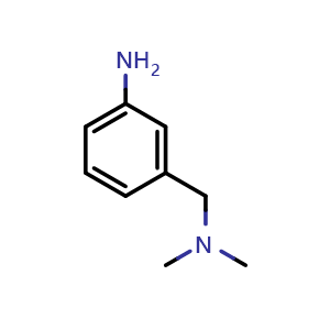 Chemical structure of 3-(Dimethylaminomethyl)aniline , CAS 27958-77-6, AChemBlock P39096