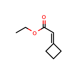 Chemical structure of Cyclobutylidene-acetic acid ethyl ester , CAS 27741-65-7, AChemBlock P39116