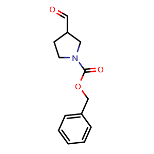 Chemical structure of 1-Cbz-3-formyl-pyrrolidine , CAS 276872-86-7, AChemBlock P39120