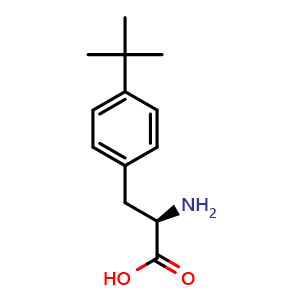 Chemical structure of 4-tert-Butyl-D-phenylalanine , CAS 274262-82-7, AChemBlock P39134