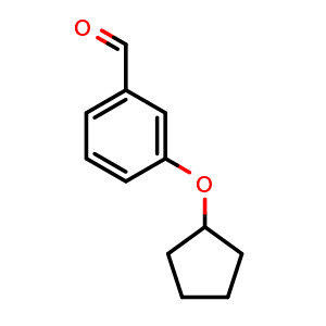 Chemical structure of 3-(Cyclopentyloxy)benzaldehyde , CAS 273722-75-1, AChemBlock P39139