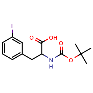 Chemical structure of N-Boc-3-iodo-DL-phenylalanine , CAS 273221-73-1, AChemBlock P39144
