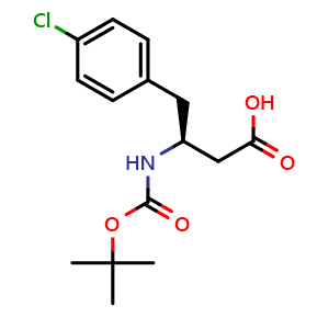 Chemical structure of (S)-4-Chloro-b-(Boc-amino)benzenebutanoic acid , CAS 270596-42-4, AChemBlock P39153