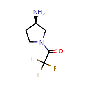Chemical structure of (3R)-1-(Trifluoroacetyl)pyrrolidin-3-amine , CAS 270584-80-0, AChemBlock P39157