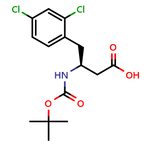 Chemical structure of (S)-2,4-Dichloro-b-(Boc-amino)benzenebutanoic acid , CAS 270063-48-4, AChemBlock P39170