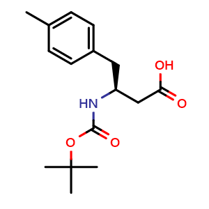 Chemical structure of (S)-4-Methyl-b-(Boc-amino)benzenebutanoic acid , CAS 270062-96-9, AChemBlock P39171