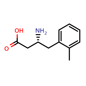 Chemical structure of (R)-b-Amino-2-methylbenzenebutanoic acid , CAS 269398-79-0, AChemBlock P39183