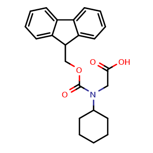 Chemical structure of N-Fmoc-N-cyclohexyl-glycine , CAS 269078-70-8, AChemBlock P39195
