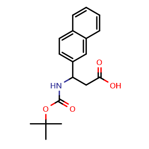 Chemical structure of Boc-3-Amino-3-(2-naphthyl)propionic acid , CAS 268542-15-0, AChemBlock P39203