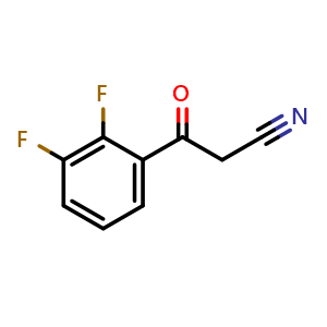 Chemical structure of 2,3-Difluoro-b-oxo-benzenepropanenitrile , CAS 267880-87-5, AChemBlock P39206