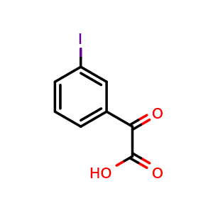 Chemical structure of 2-(3-Iodophenyl)-2-oxoacetic acid , CAS 26767-04-4, AChemBlock P39211