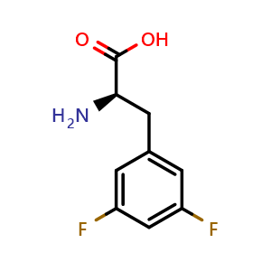 Chemical structure of 3,5-Difluoro-D-phenylalanine , CAS 266360-63-8, AChemBlock P39220