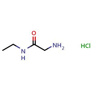 Chemical structure of 2-Amino-N-ethyl-Acetamide hydrochloride , CAS 26595-78-8, AChemBlock P39222