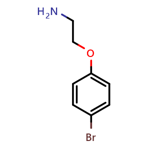 Chemical structure of 2-(4-Bromophenoxy)ethanamine , CAS 26583-55-1, AChemBlock P39225