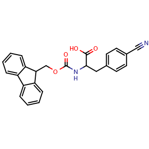Chemical structure of 4-Cyano-N-Fmoc-DL-phenylalanine , CAS 265321-37-7, AChemBlock P39227