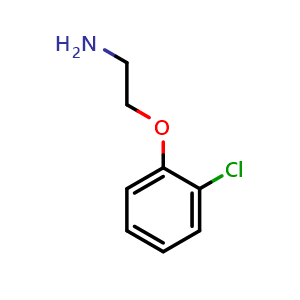 Chemical structure of 2-(2-Chlorophenoxy)ethanamine , CAS 26378-53-0, AChemBlock P39230