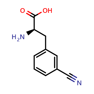 Chemical structure of 3-Cyano-D-phenylalanine , CAS 263396-43-6, AChemBlock P39235