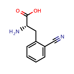 Chemical structure of 2-Cyano-L-phenylalanine , CAS 263396-42-5, AChemBlock P39236
