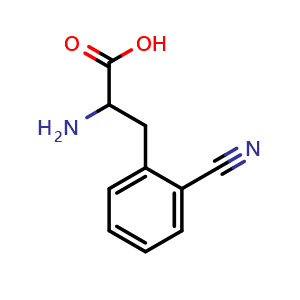 Chemical structure of 2-Cyano-DL-phenylalanine , CAS 263396-40-3, AChemBlock P39237