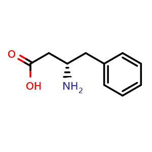 Chemical structure of (S)-b-Aminobenzenebutanoic acid , CAS 26250-87-3, AChemBlock P39247