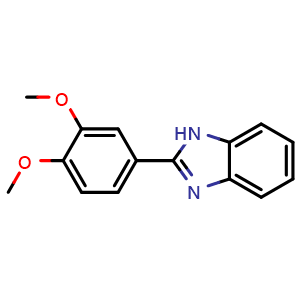 Chemical structure of 2-(3,4-Dimethoxyphenyl)benzimidazole , CAS 2620-85-1, AChemBlock P39255