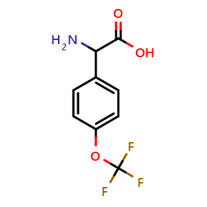 Chemical structure of 2-(4-Trifluoromethyloxyphenyl)-glycine , CAS 261952-24-3, AChemBlock P39257