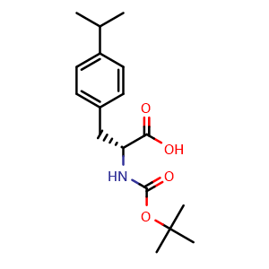 Chemical structure of N-Boc-4-(1-methylethyl)-D-phenylalanine , CAS 261380-36-3, AChemBlock P39269