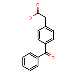 Chemical structure of 4-Benzoylbenzeneacetic acid , CAS 26077-80-5, AChemBlock P39281