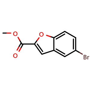 Chemical structure of 5-Bromo-2-benzofurancarboxylic acid methyl ester , CAS 26028-36-4, AChemBlock P39283